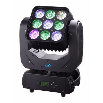 China stage light factory3*3    9pcs *10w led moving head led RGBW 4IN1 Matrix wash light dj lights